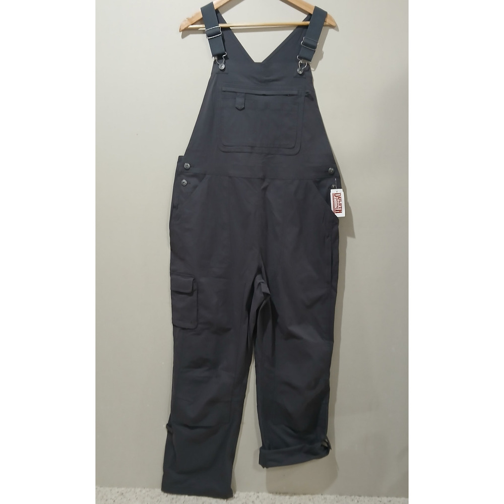 DULUTH TRADING Heirloom Gardening Bib Overalls Medium x 29 NWT Gray Ripstop